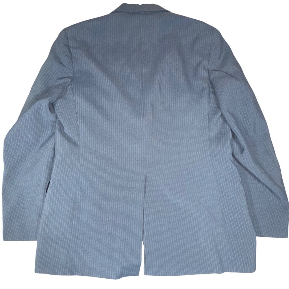 Richard Thomas Mens Blue Pinstripe Blazer Made USA Two Button‎ No Size Tag - Picture 10 of 11